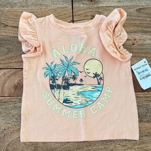 Tucker + Tate Aloha Summer Camp Peach Toddler Sleeveless T Shirt Size 2T